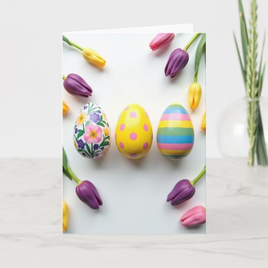 Carte d'art d'œuf décoré de printemps (Devant)