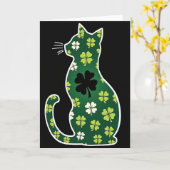 Carte d'art du chat chanceux Shamrock (Fleur jaune)