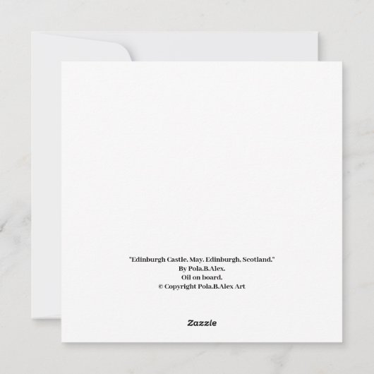 Carte d'art du château d'Édimbourg par Pola.B.Alex (Dos)