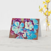 Carte d'art du jardin rose bleu (Fleur jaune)