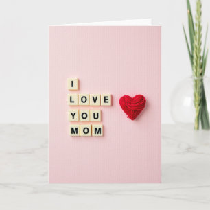Carte d'art en fil de coeur pour maman