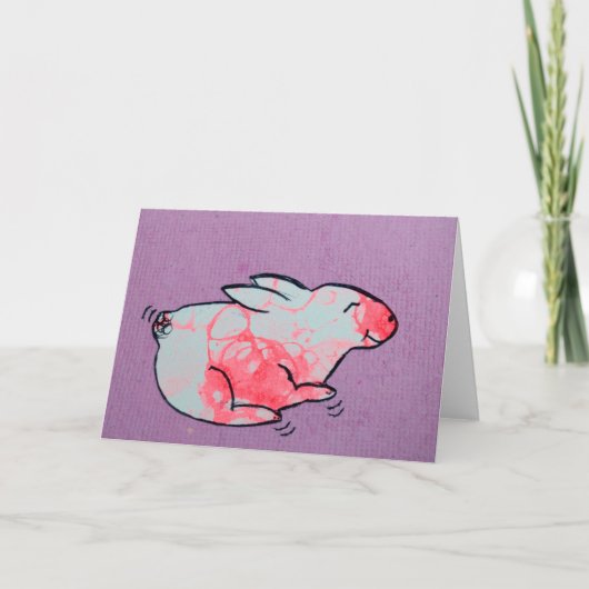 Carte d'art encadrable de lapin de Pâques (Devant)