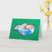 Carte d'art encadrée de lapin de Pâques (Fleur jaune)