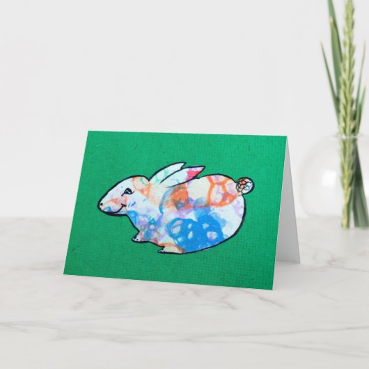 Carte d'art encadrée de lapin de Pâques (Devant)