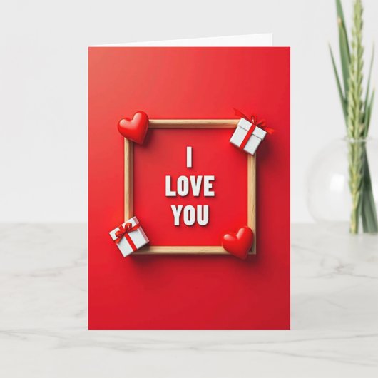 Carte d'art encadrée 'Je t'aime' (Devant)