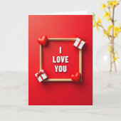 Carte d'art encadrée 'Je t'aime' (Fleur jaune)