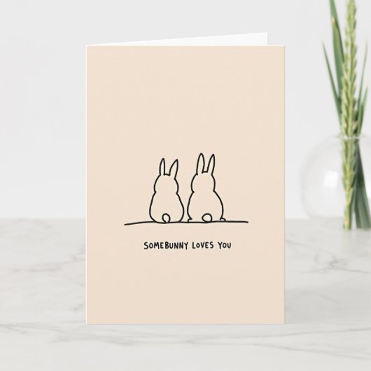 Carte d'art esquisse d'amour de lapin (Devant)