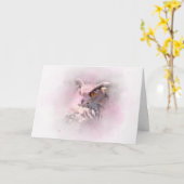 Carte d'art faunique de la Chouette à cornes (Fleur jaune)