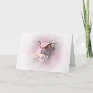 Carte d'art faunique de la Chouette à cornes