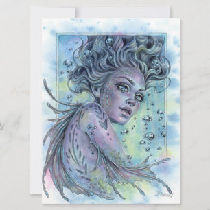 Carte d'art féminine Nymph Mermaid Imaginaire Aqua