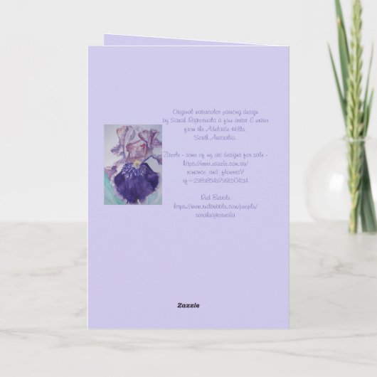 Carte d'art Femme Rose Floral Congatations (Dos)