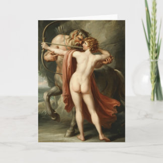 Carte d'art fin Chiron instruisant Achille