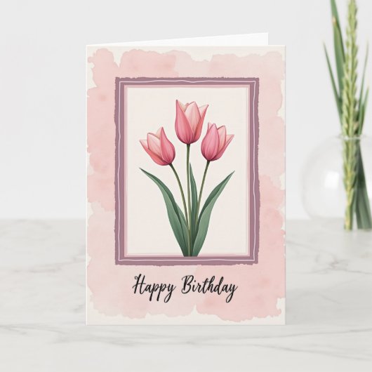 Carte d'art Fleur de Rose Rayée (Devant)