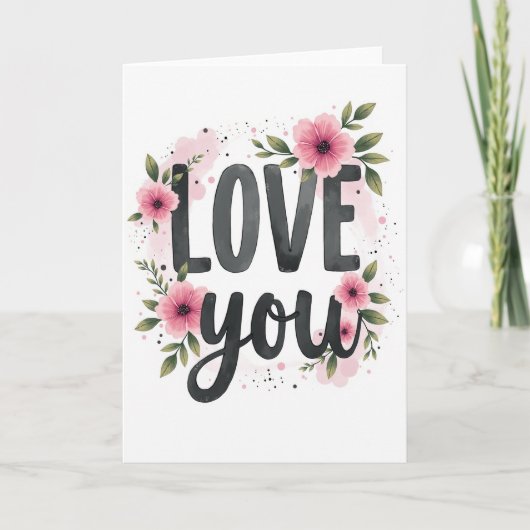 Carte d'art floral d'amour (Devant)