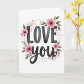 Carte d'art floral d'amour (Fleur jaune)