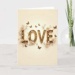 Carte d'art floral Golden Love