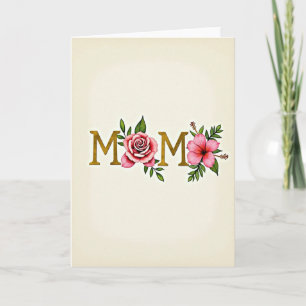 Carte d'art floral Golden Mom