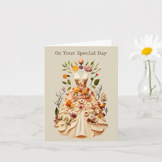 Carte d'art floral pour célébration (Petite plante)