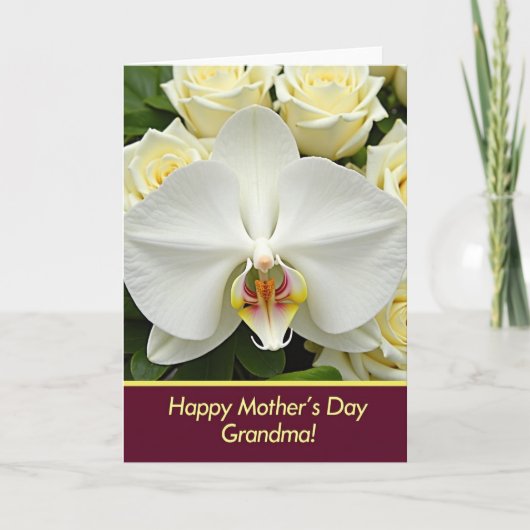 Carte d'art floral Rose Orchidée (Devant)