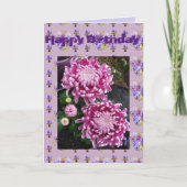 Carte d'art florale à fleurs de chrysanthème mauve (Devant)