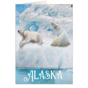 Carte d'art Glacier Bears Alaska - 5 po x 7 po
