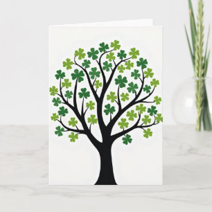Carte d'art graphique d'arbre chanceux