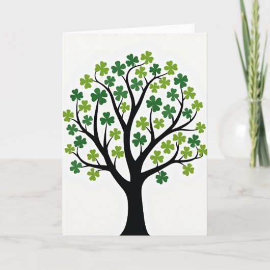Carte d'art graphique d'arbre chanceux (Devant)