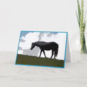 carte d'art graphique de cheval noir