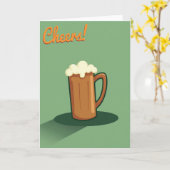 Carte d'art graphique de chope de bière Cheers (Fleur jaune)