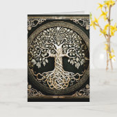Carte d'art graphique de l'arbre de vie (Fleur jaune)