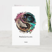 Carte d'art graphique d'ours polaire Yin Yang Loup (Dos)