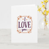 Carte d'art graphique « Je t'aime » (Fleur jaune)