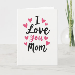 Carte d'art graphique « Je t'aime maman »