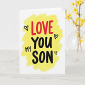 Carte d'art graphique Love You Fils (Fleur jaune)