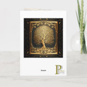 Carte d'art graphique ornée de l'arbre de vie en o (Dos)