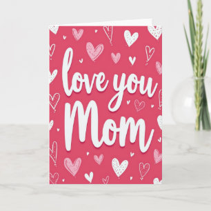 Carte d'art graphique pour maman je t'aime