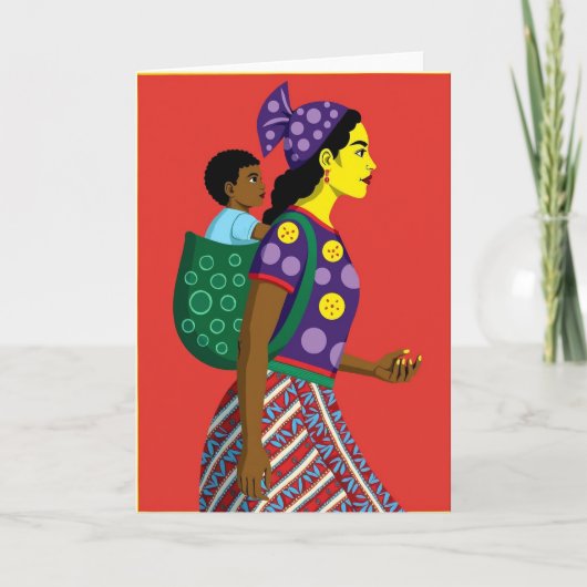 Carte d'art graphique pour une maman forte (Devant)