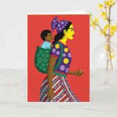 Carte d'art graphique pour une maman forte (Fleur jaune)