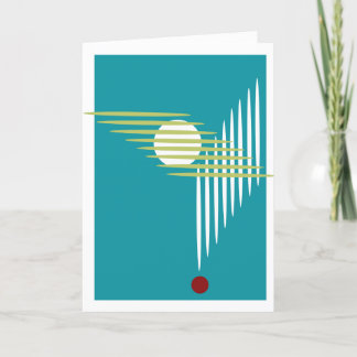 Carte d'art graphique - Turquoise citron blanc rou