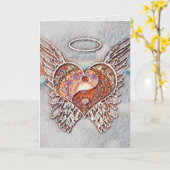 Carte d'art graphique Yin Yang Heart (Fleur jaune)