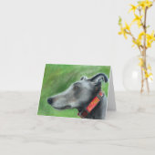 Carte d'art Greyhound (a53) (Fleur jaune)