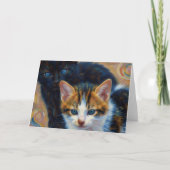 Carte d'art impressionniste de deux chatons mignon (Devant)