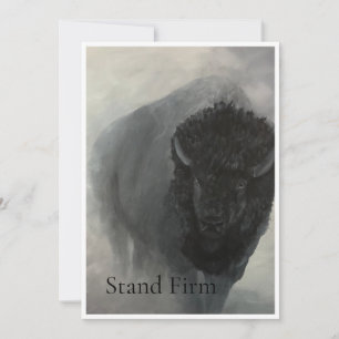 Carte d'art inspirante Stand Firm Bison