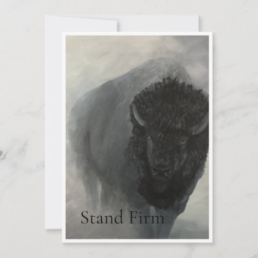 Carte d'art inspirante Stand Firm Bison (Devant)