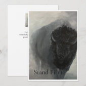 Carte d'art inspirante Stand Firm Bison (Devant / Derrière)