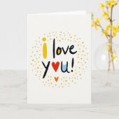 Carte d'art 'Je t'aime' (Fleur jaune)