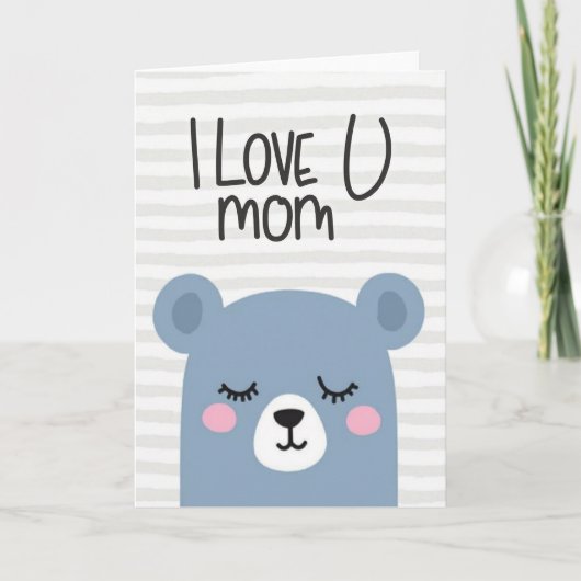 Carte d'art 'Je t'aime maman ours' (Devant)