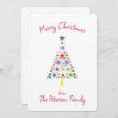 Carte d'art Joyeux Noël Arbre de Noël (Devant / Derrière)