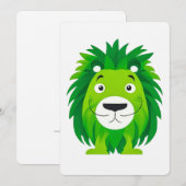 Carte d'art Lion verte (Devant / Derrière)