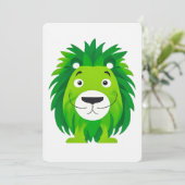 Carte d'art Lion verte (Debout devant)